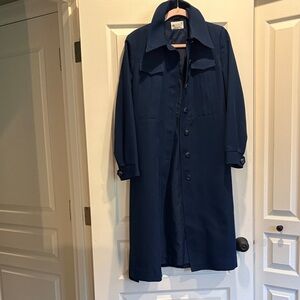 Navy Blue Button-Up Coat